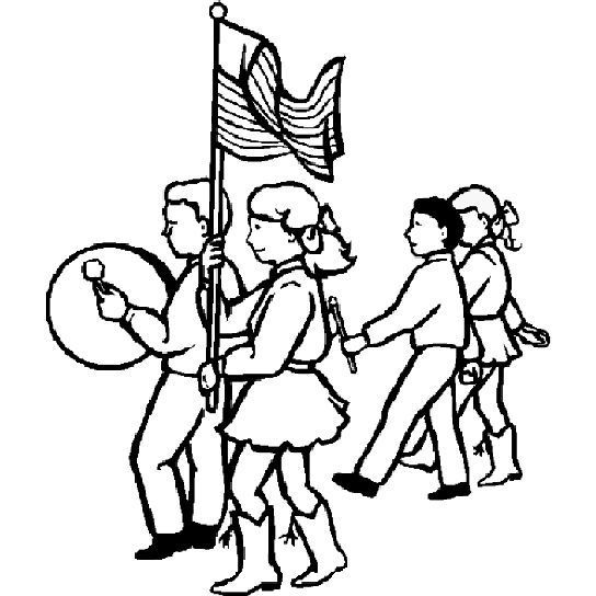 Fourth of July Parade Coloring Page