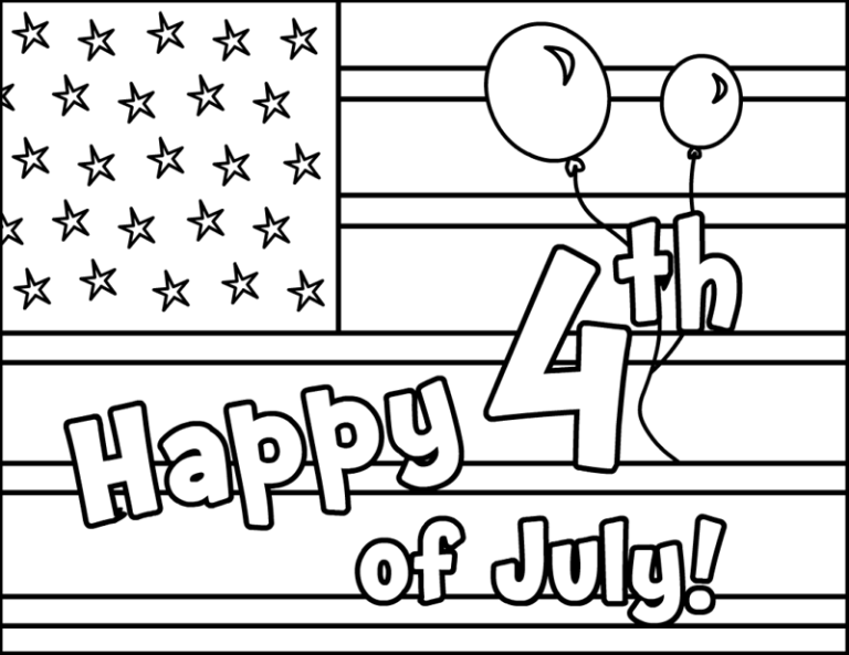 Happy 4th of July Coloring Pages